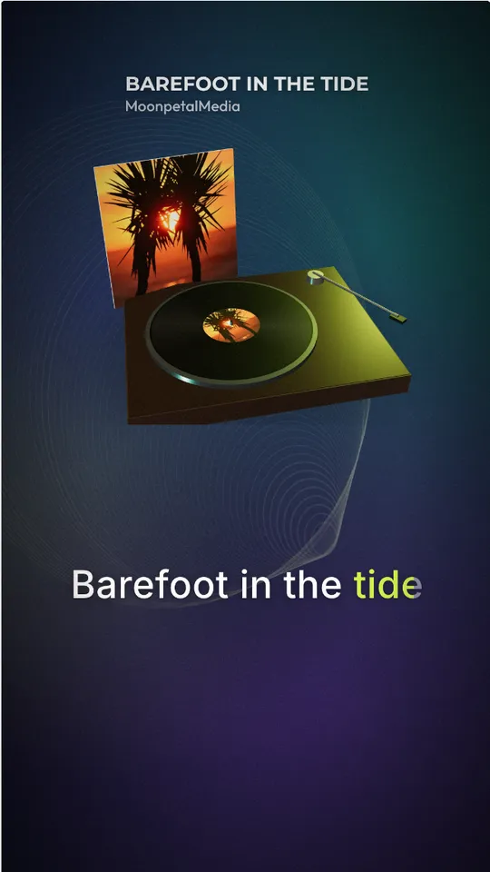 Kinetune lyric artwork in a colorful vinyl-inspired style